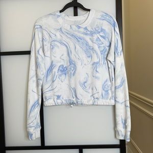 Blue marble cropped sweater from Hollister